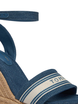 TOMMY HILFIGER 2USCITA Tommy Hilfiger Sandalo Espadrillas High Wedge Espad Webbing Denim