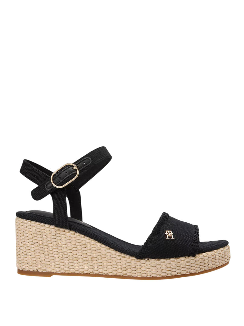 TOMMY HILFIGER 2USCITA Tommy Hilfiger Sandalo Espadrillas In Tessuto Con Plateau Nero