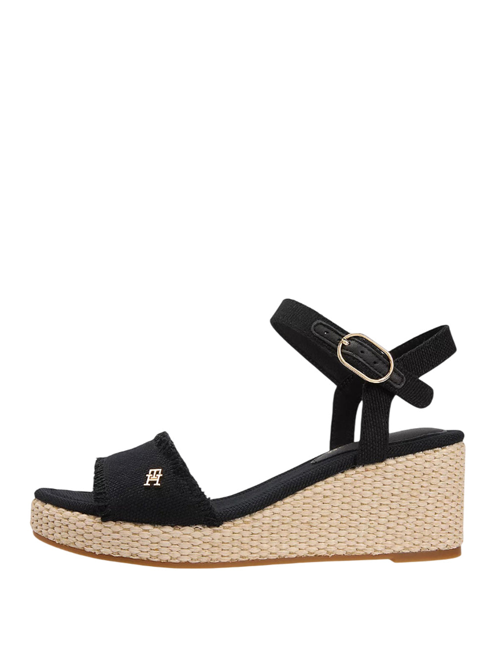 TOMMY HILFIGER 2USCITA Tommy Hilfiger Sandalo Espadrillas In Tessuto Con Plateau Nero
