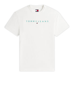 Tommy Jeans T-Shirt Tommy Jeans In Jersey Con Logo Ricamato Bianco