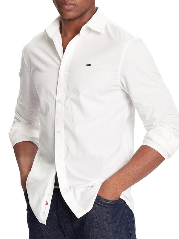 Tommy Jeans Camicia Tommy Hilfiger Regular Fit In Popeline - Bianco