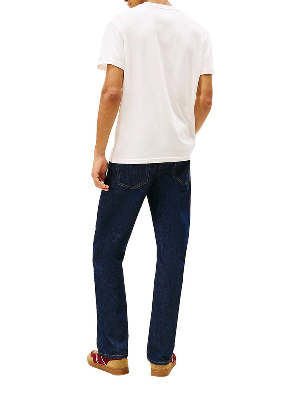 Tommy Jeans T-Shirt Tommy Hilfiger Con Logo A Timbro - Bianco