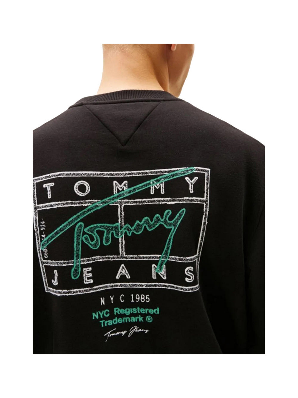 Tommy Jeans Felpa Tommy Hilfiger Con Grafica Sul Retro - Nero/Verde