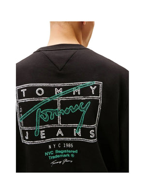 Tommy Jeans Felpa Tommy Hilfiger Con Grafica Sul Retro - Nero/Verde
