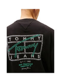 TOMMY JEANS 1USCITA Felpa Tommy Hilfiger Con Grafica Sul Retro - Nero/Verde
