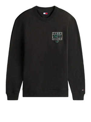 Tommy Jeans Felpa Tommy Hilfiger Con Grafica Sul Retro - Nero/Verde