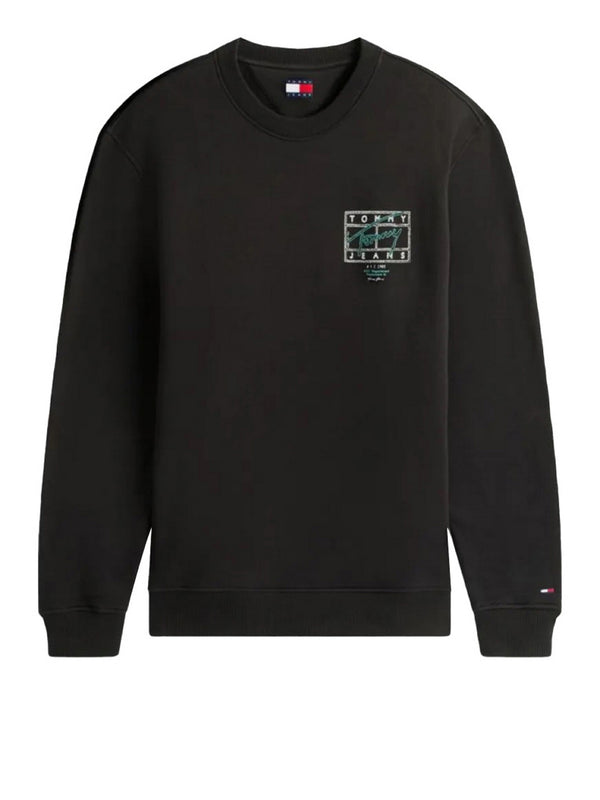 Tommy Jeans Felpa Tommy Hilfiger Con Grafica Sul Retro - Nero/Verde