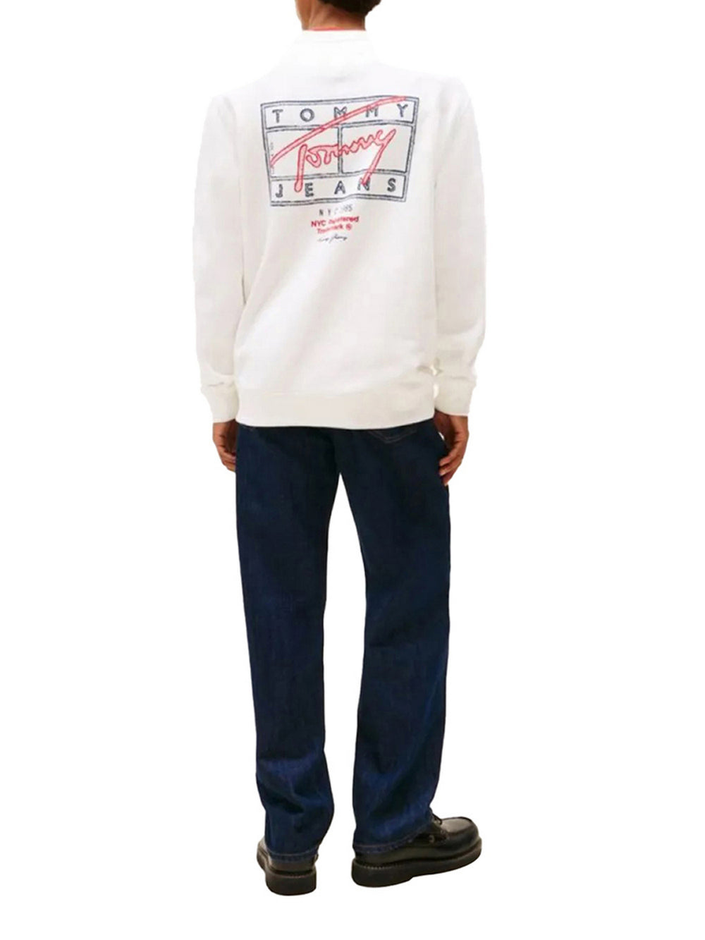 Tommy Jeans Felpa Tommy Hilfiger Con Grafica Sul Retro - Crema
