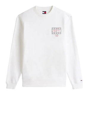 Tommy Jeans Felpa Tommy Hilfiger Con Grafica Sul Retro - Crema