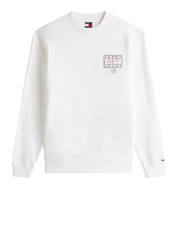 Tommy Jeans Felpa Tommy Hilfiger Con Grafica Sul Retro - Crema