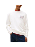 TOMMY JEANS 1USCITA Felpa Tommy Hilfiger Con Grafica Sul Retro - Crema