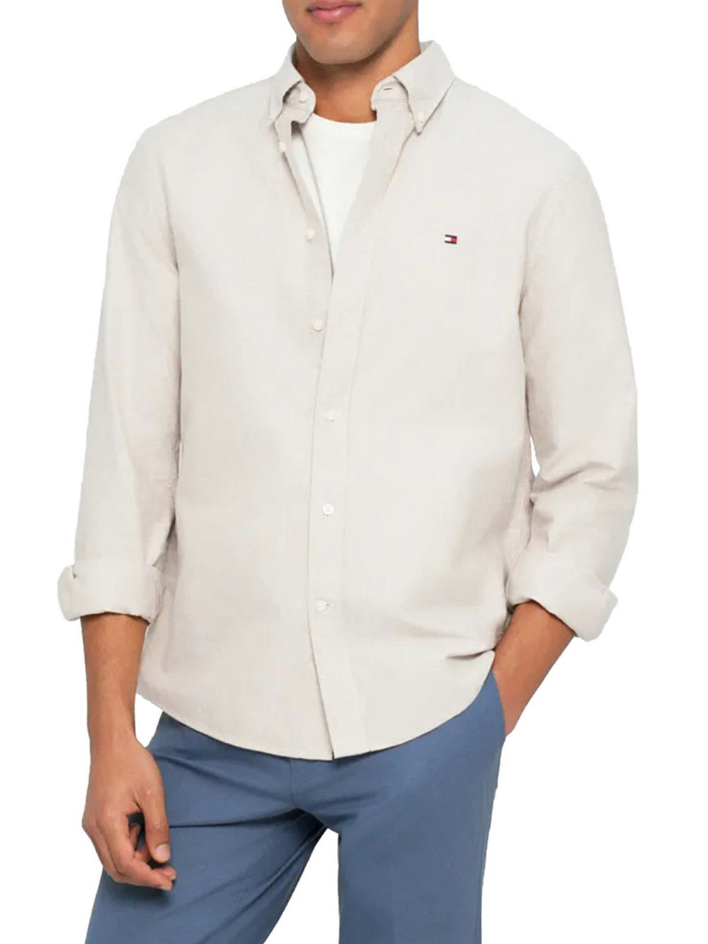 Tommy Jeans Camicia Tommy Hilfiger Linen Blend - Bianco