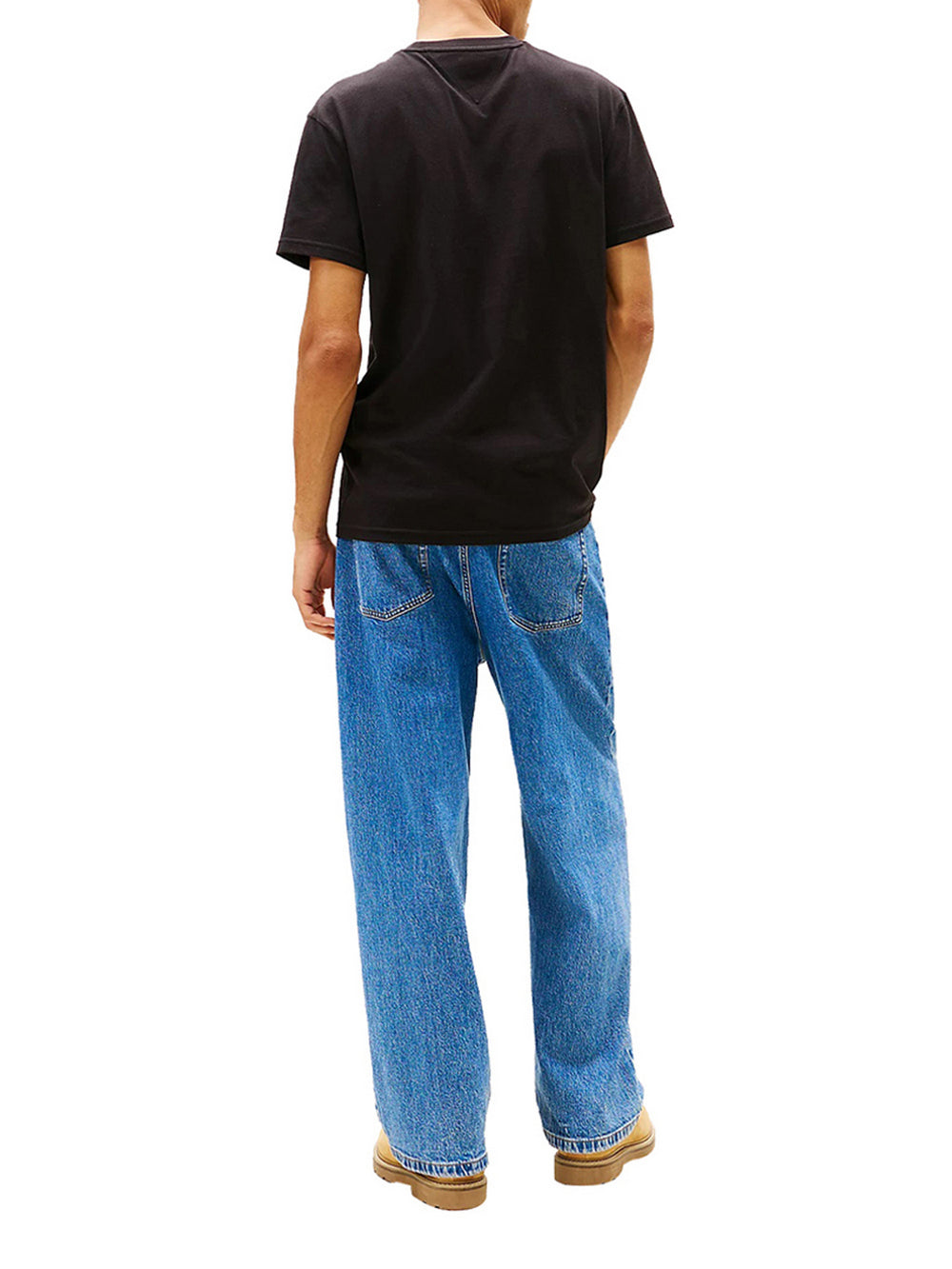 Tommy Jeans T-Shirt Tommy Hilfiger Con Logo A Timbro - Nero