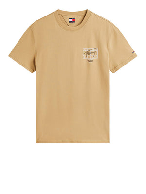 Tommy Jeans T-Shirt Tommy Jeans Tjm Reg Sign Spray S Camel