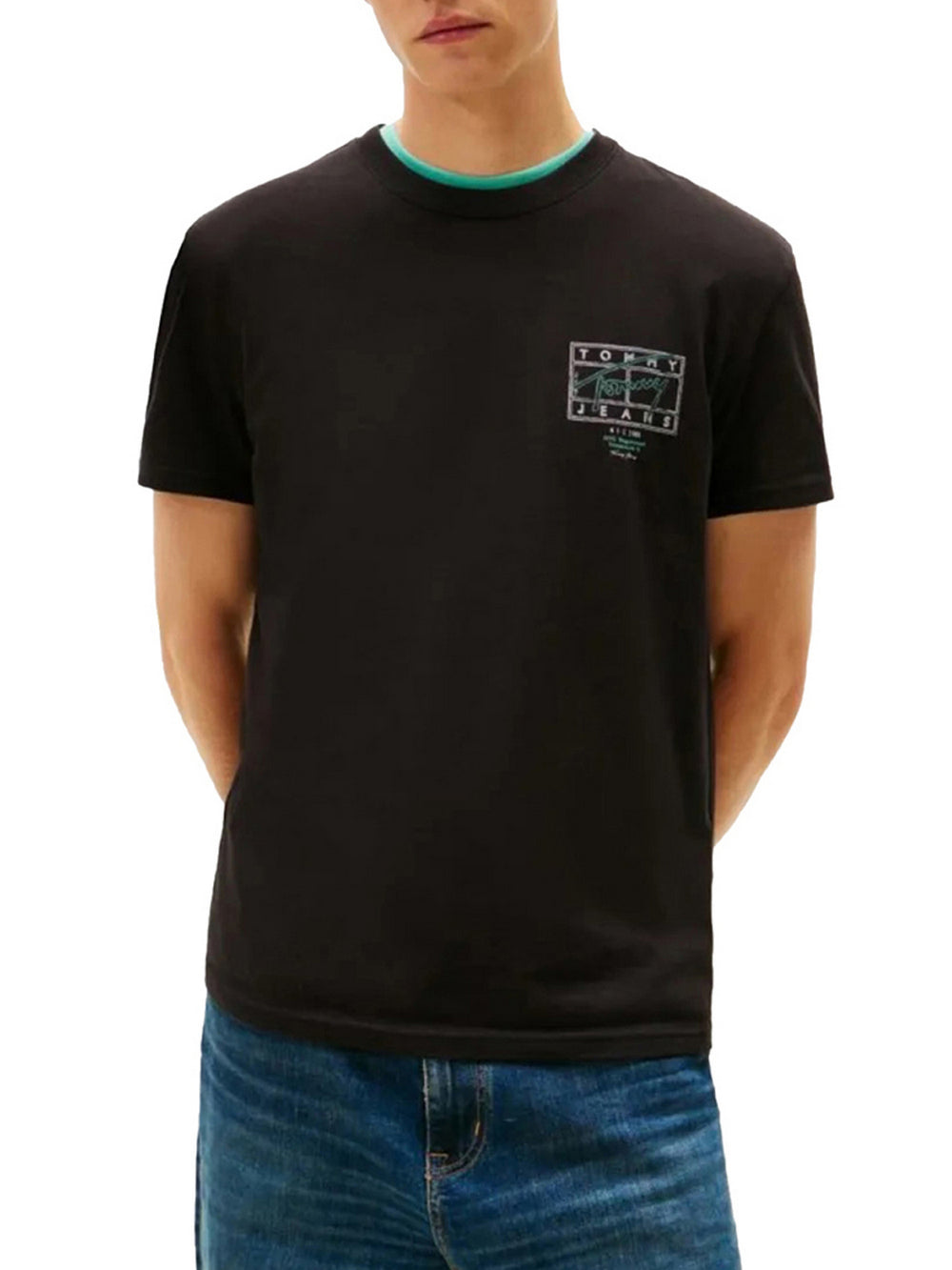 Tommy Jeans T-Shirt Tommy Hilfiger Signature Spray - Nero/Verde