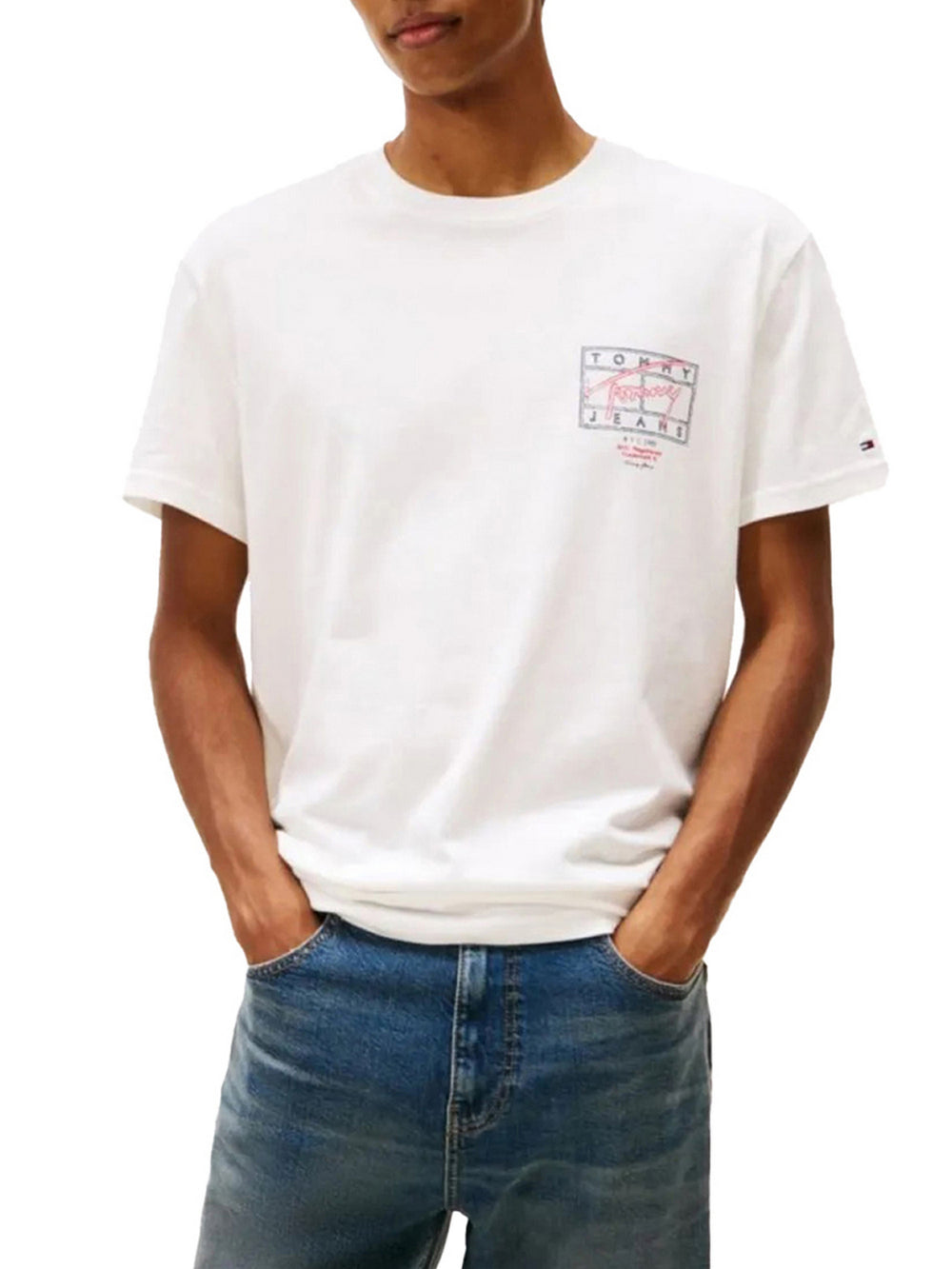 Tommy Jeans T-Shirt Tommy Hilfiger Signature Spray - Bianco/Rosso