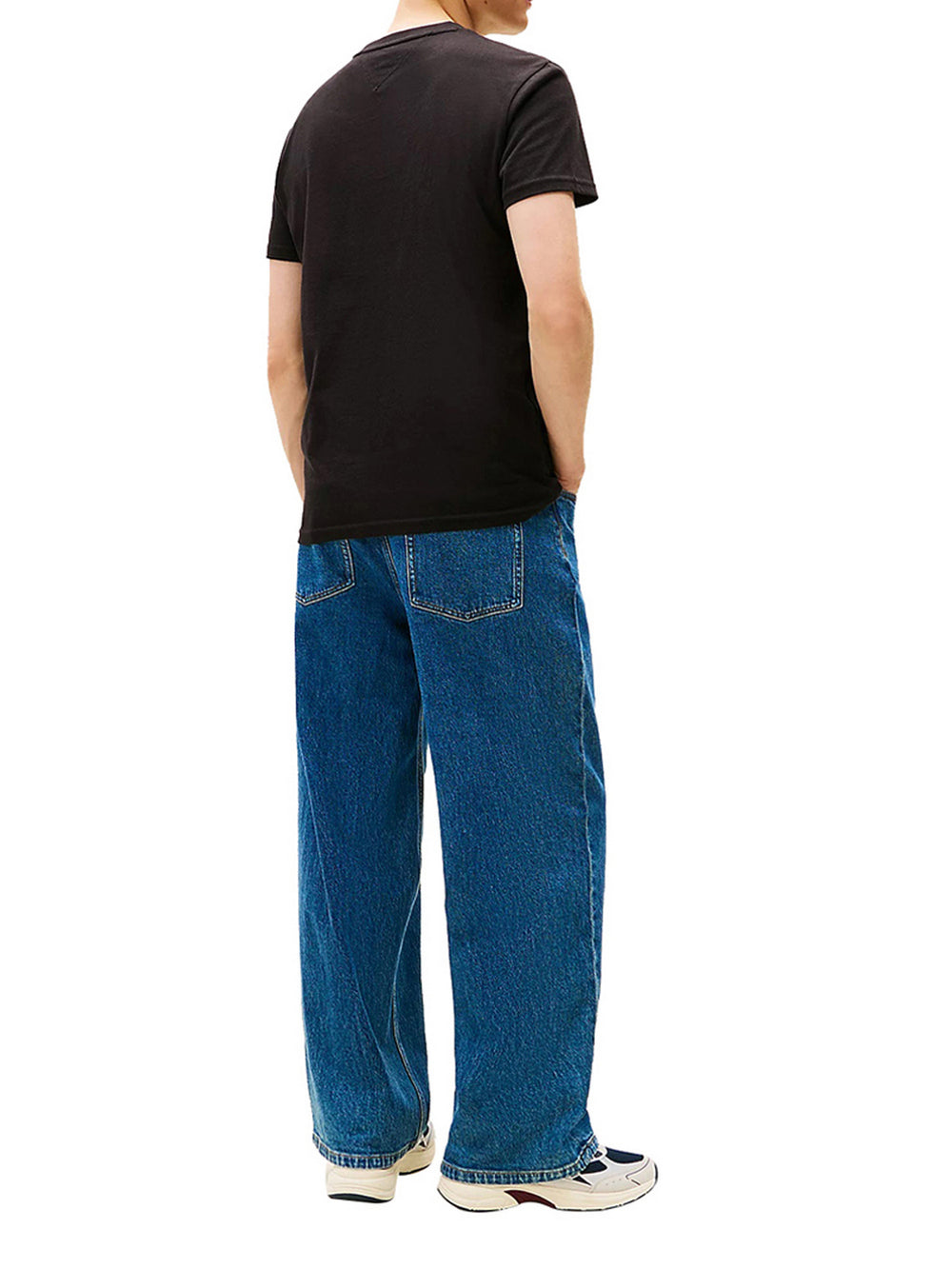 Tommy Jeans T-Shirt Tommy Hilfiger In Jersey Con Bandiera - Nero