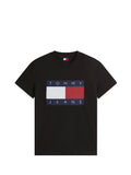 TOMMY JEANS 2USCITA T-Shirt Tommy Hilfiger In Jersey Con Bandiera - Nero