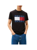 TOMMY JEANS 2USCITA T-Shirt Tommy Hilfiger In Jersey Con Bandiera - Nero
