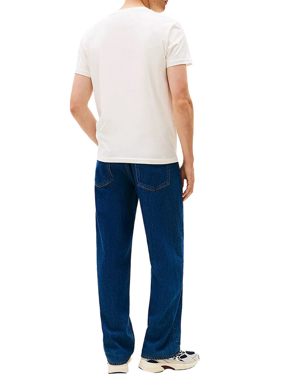 Tommy Jeans T-Shirt Tommy Hilfiger In Jersey Con Bandiera - Bianco