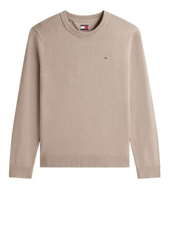 TOMMY JEANS 2USCITA Pullover Tommy Jeans Flag Slim Fit Leggero - Marrone
