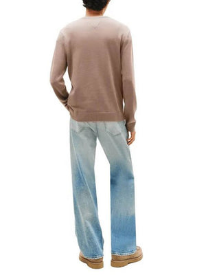 TOMMY JEANS 2USCITA Pullover Tommy Jeans Flag Slim Fit Leggero - Marrone