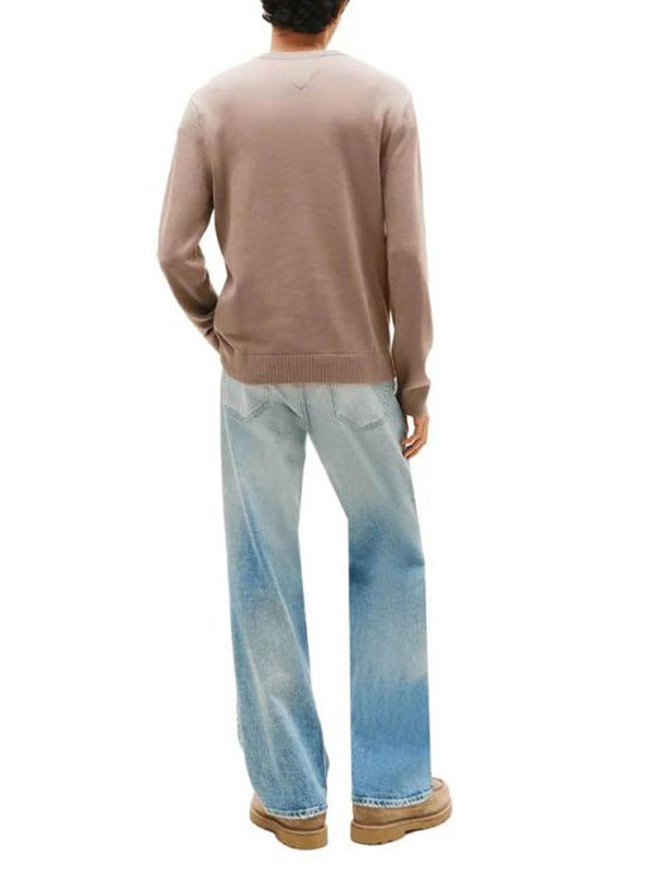 TOMMY JEANS 2USCITA Pullover Tommy Jeans Flag Slim Fit Leggero - Marrone