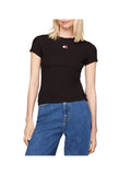 TOMMY JEANS 2USCITA T-Shirt Tjw Slim Badge Rib T Donna - Nero