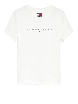TOMMY JEANS 2USCITA T-Shirt Tommy Jeans Slim Linear Tee - Ecru