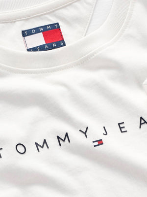 TOMMY JEANS 2USCITA T-Shirt Tommy Jeans Slim Linear Tee - Ecru