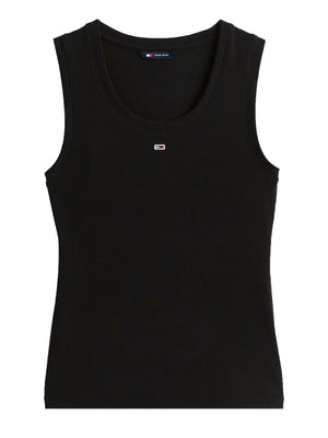 TOMMY JEANS 2USCITA Canotta Tommy Jeans Slim Fit A Coste Con Logo - Nero