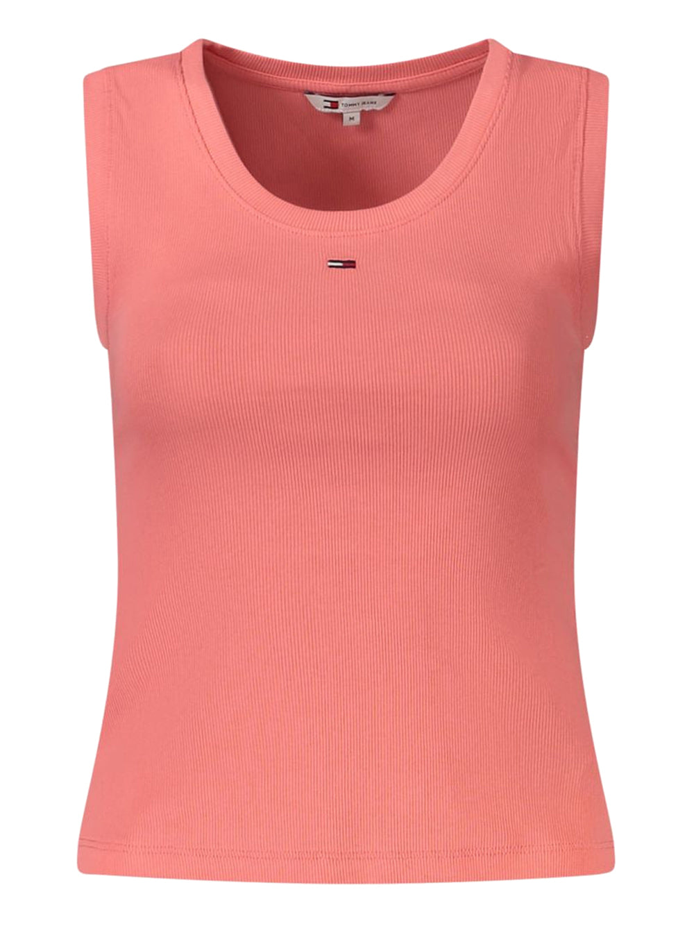 TOMMY JEANS 2USCITA Canotta Tommy Jeans Slim Fit A Coste Con Logo - Corallo