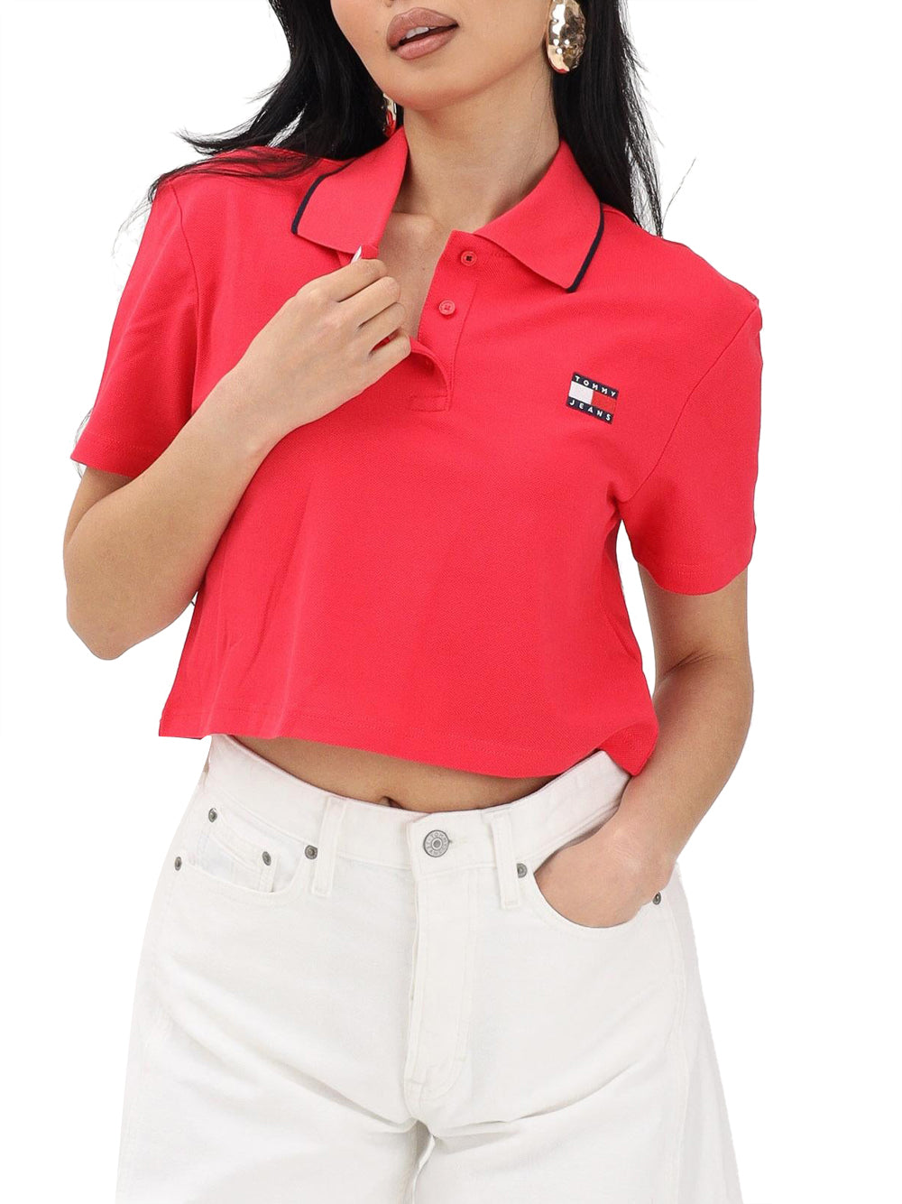 TOMMY JEANS 2USCITA Polo Tommy Jeans Crop Badge - Rosso
