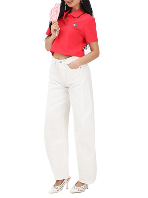 TOMMY JEANS 2USCITA Polo Tommy Jeans Crop Badge - Rosso