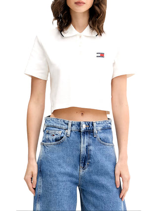 TOMMY JEANS 2USCITA Polo Tommy Jeans Crop Badge - Ecru