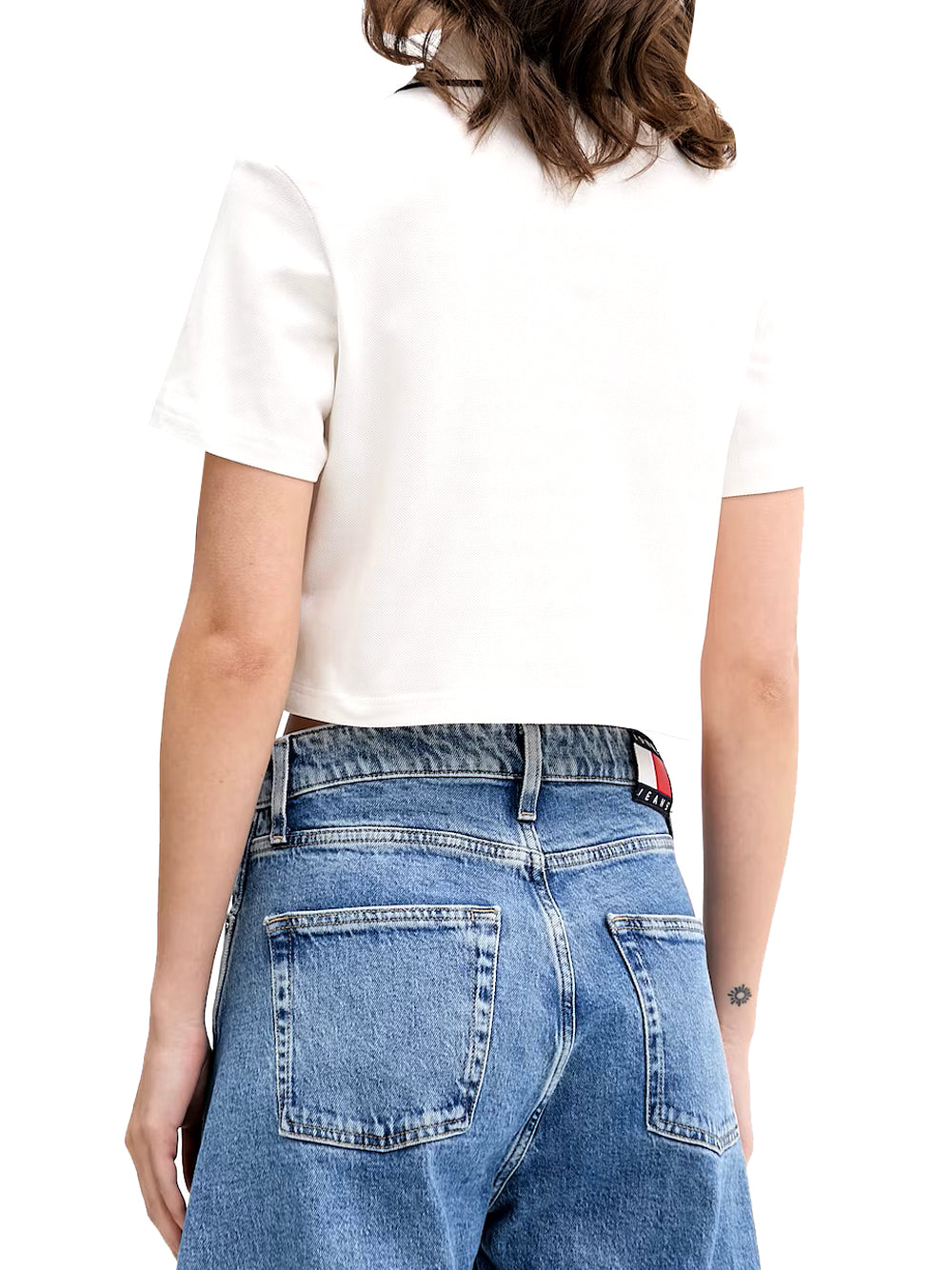 TOMMY JEANS 2USCITA Polo Tommy Jeans Crop Badge - Ecru