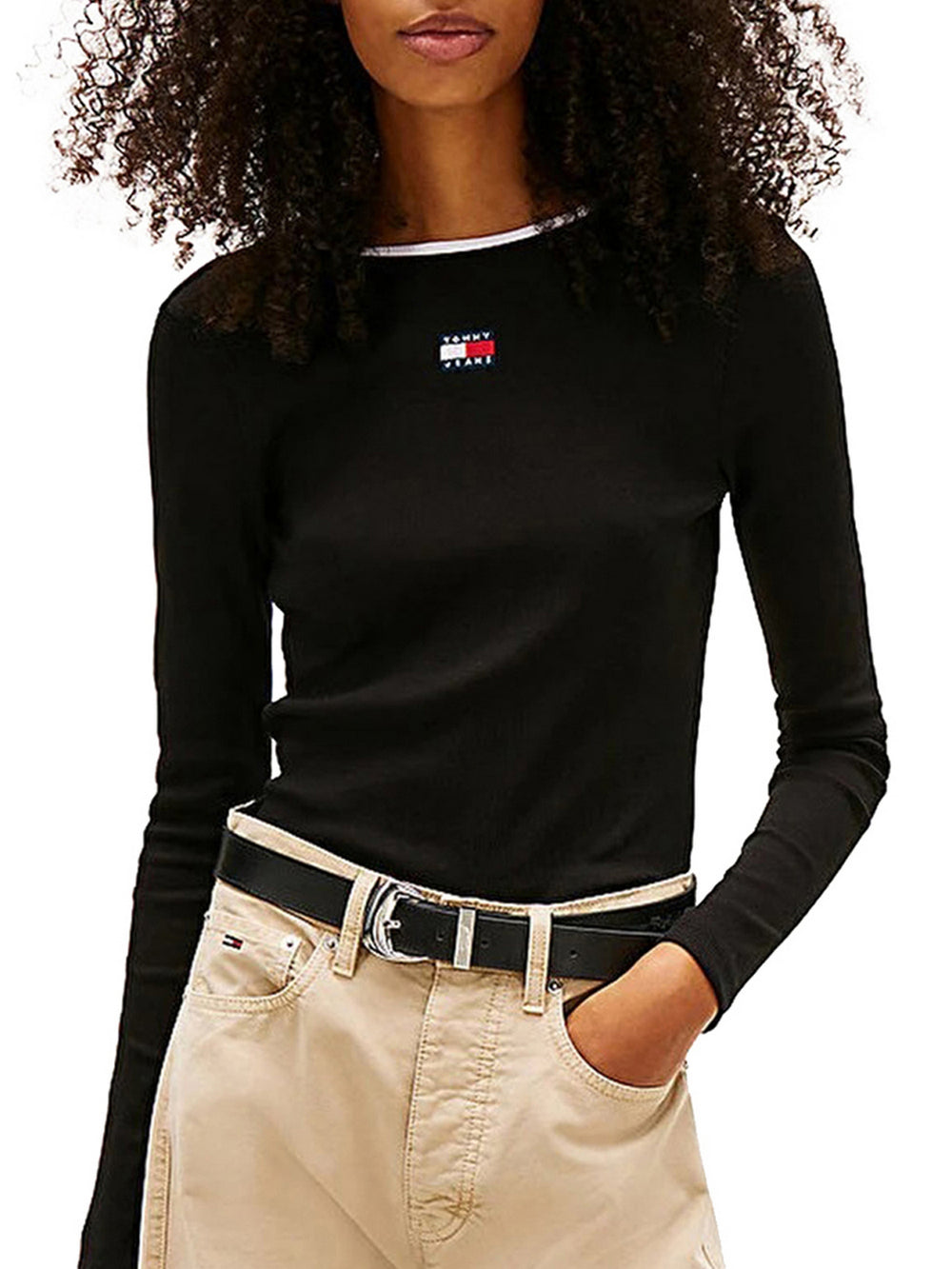 Tommy Jeans T-Shirt Tommy Hilfiger A Maniche Lunghe - Nero