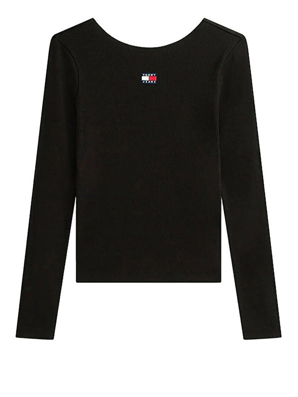 Tommy Jeans T-Shirt Tommy Hilfiger A Maniche Lunghe - Nero