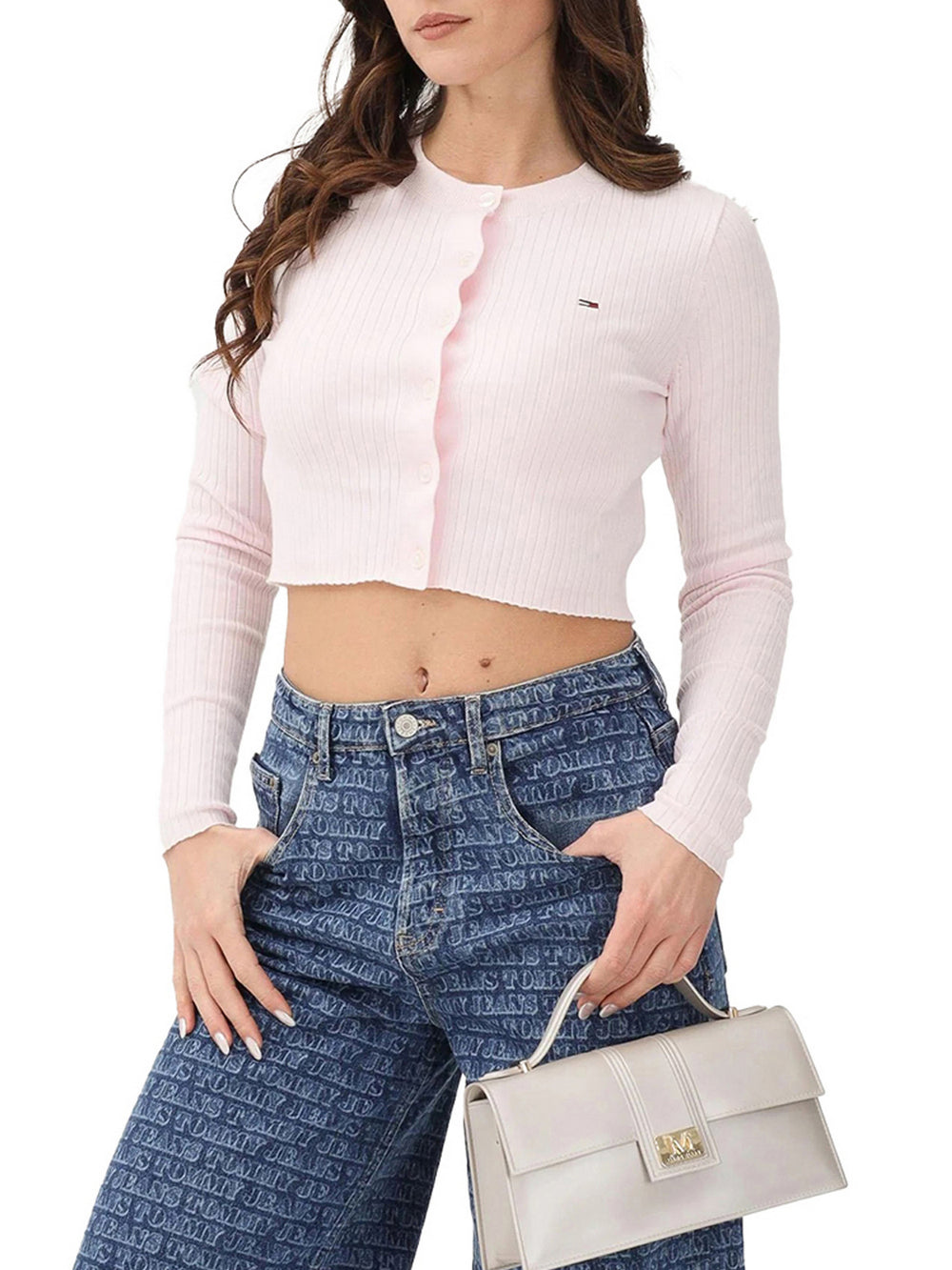 Tommy Jeans Cardigan Cropped Tommy Hilfiger - Rosa