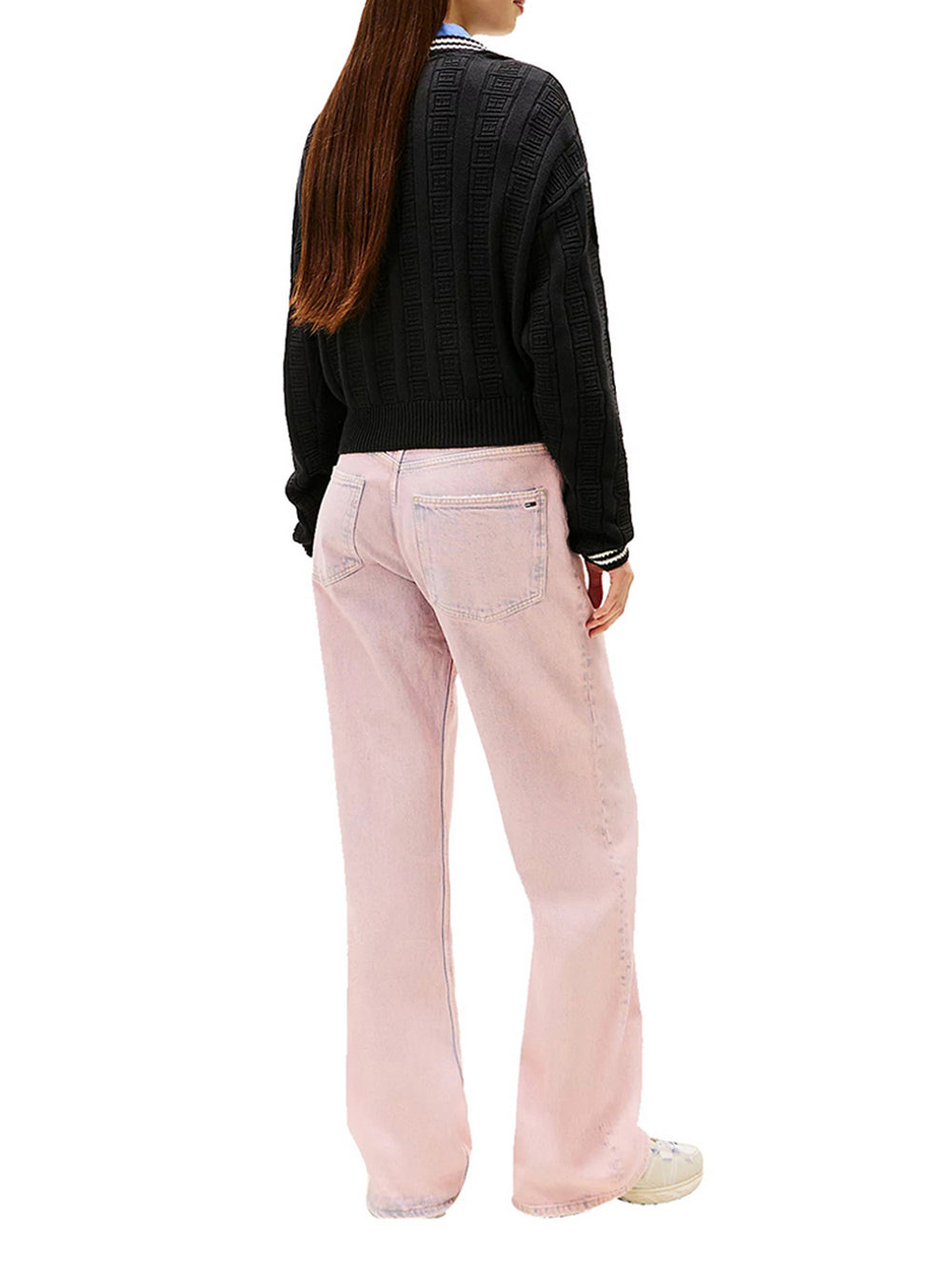Tommy Jeans Pullover Tommy Hilfiger Relaxed Fit In Maglia Intrecciata - Nero
