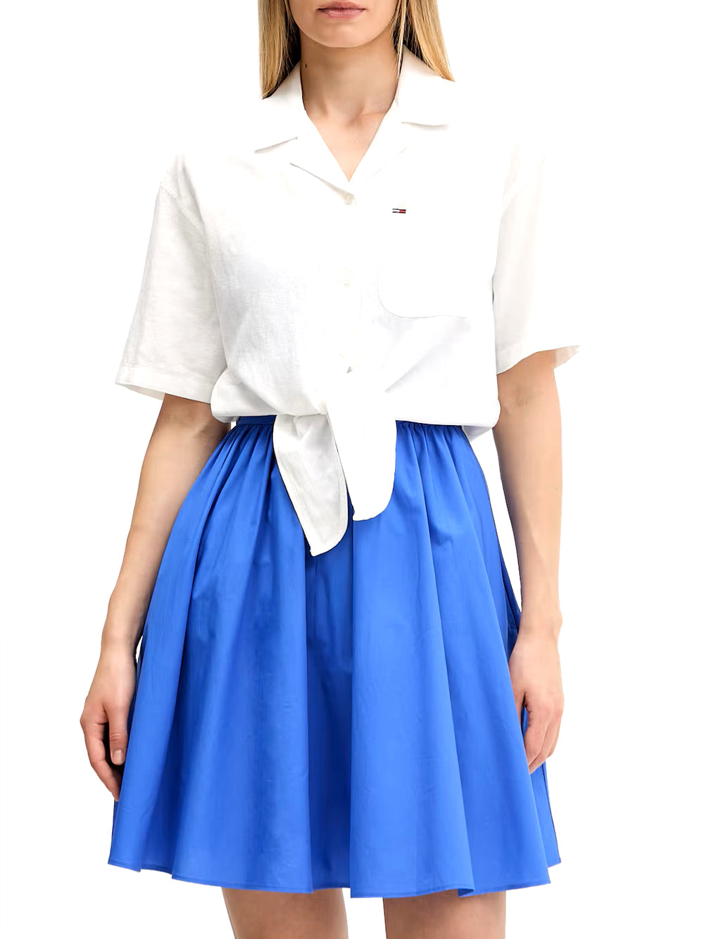 TOMMY JEANS 2USCITA Camicia Tommy Jeans Tjw Tie Front Linen - Bianco