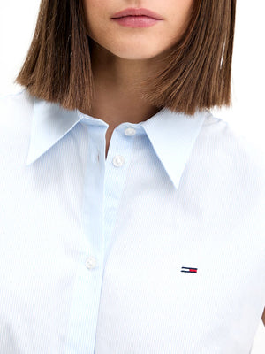 TOMMY JEANS 2USCITA Camicia Tommy Jeans Tjw Tie Front Poplin - Celeste