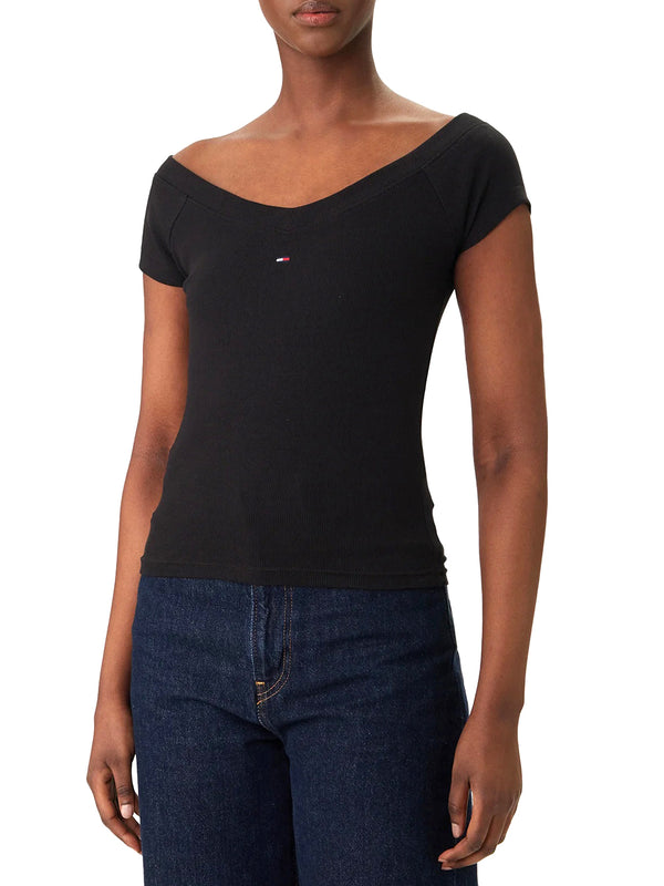 TOMMY JEANS 2USCITA Blusa Tommy Jeans Slim Fit Off Shoulde - Nero