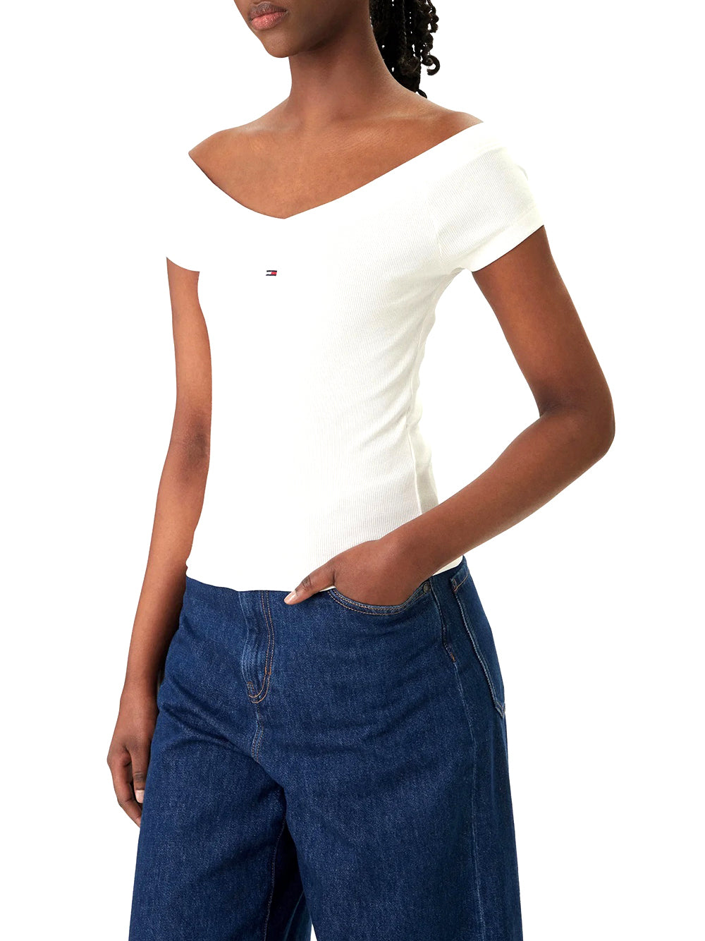 TOMMY JEANS 2USCITA Blusa Tommy Jeans Slim Fit Off Shoulde - Ecru