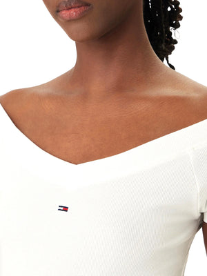 TOMMY JEANS 2USCITA Blusa Tommy Jeans Slim Fit Off Shoulde - Ecru