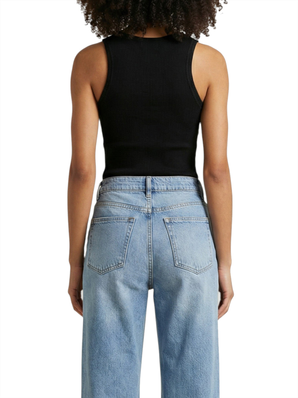 TOMMY JEANS 2USCITA Top Tommy Jeans Slim Script Labe - Nero