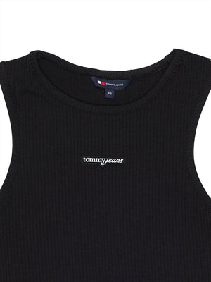 TOMMY JEANS 2USCITA Top Tommy Jeans Slim Script Labe - Nero
