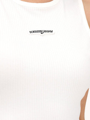 TOMMY JEANS 2USCITA Tommy Jeans Top Slim Script Labe - Ecru
