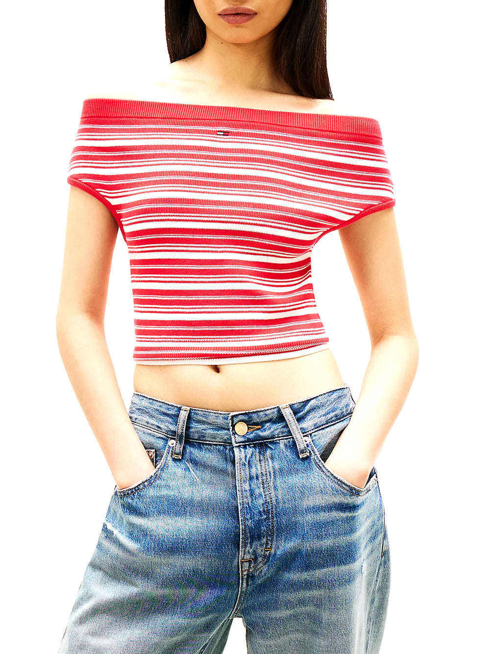 TOMMY JEANS 2USCITA Top Tommy Jeans Off Shoulder - Rosso