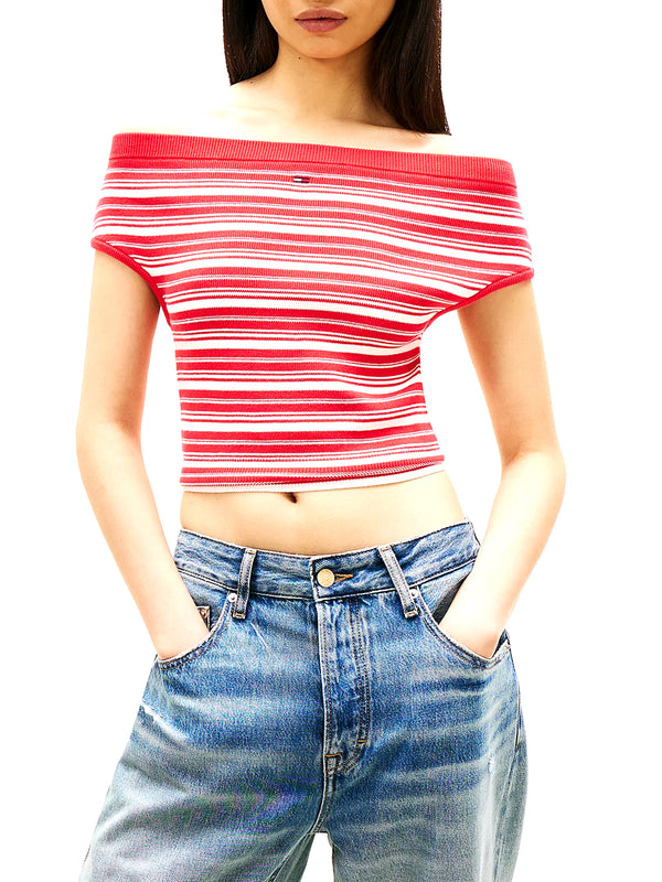 TOMMY JEANS 2USCITA Top Tommy Jeans Off Shoulder - Rosso